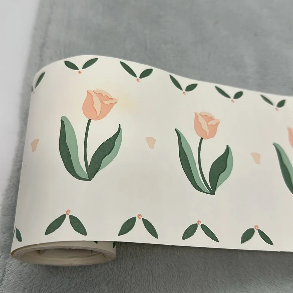 Vintage Garden Tulip Design Edge Wall Border #27101 Run #19964 (New)